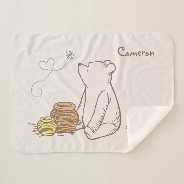 Couverture Sherpa Pots classiques d'ourson et de miel (Devant (Horizontal))