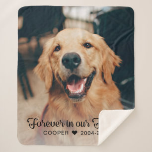 Couverture Sherpa Pour toujours dans nos coeurs Pet Memorial Photo K