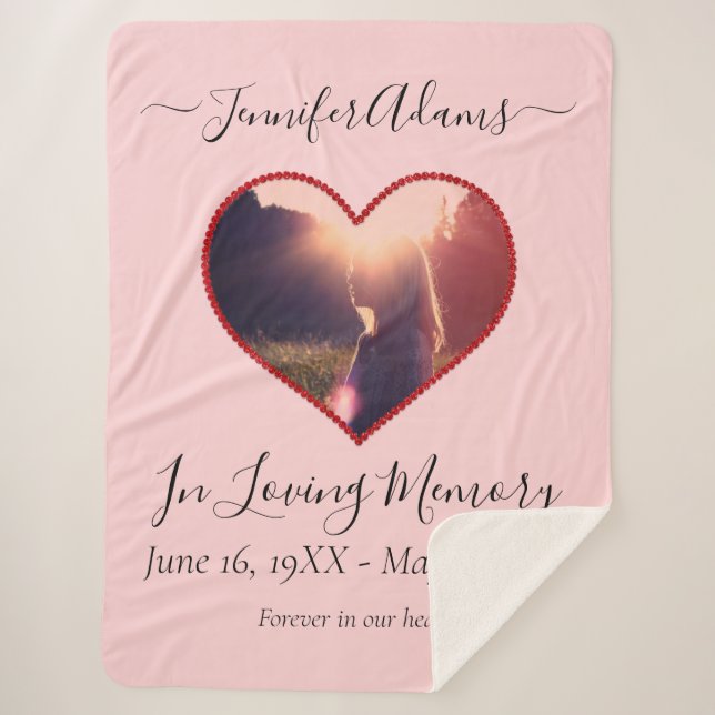 Couverture Sherpa Pour toujours dans nos coeurs Photo Memorial (Devant)