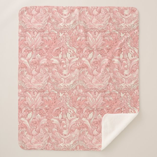Couverture Sherpa Pretty Pink French Parisian Design (Devant)