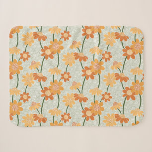 Couverture Sherpa Pretty retro muted 1970 s flowers