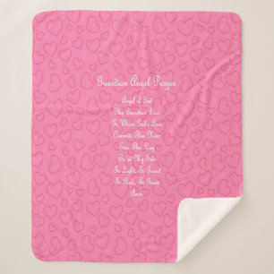 Couverture Sherpa Prière de l'ange gardien Rose