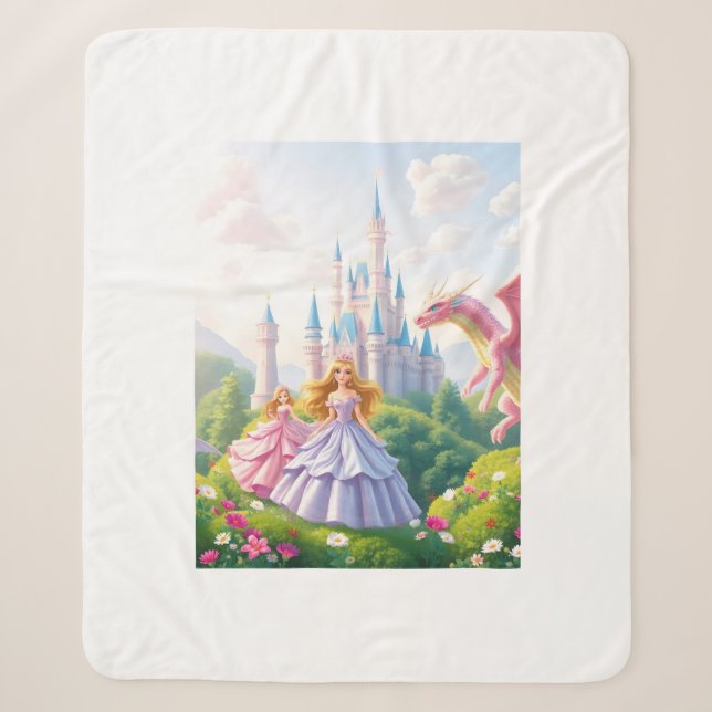 Couverture Sherpa Princess Castle Girls Blanket - Fairy Tale Toddler (Devant)