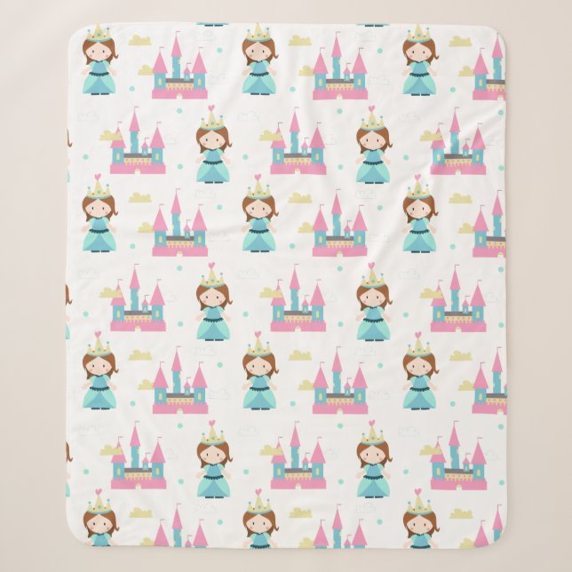 Couverture Sherpa Princesse Bébé Motif fille (Devant)