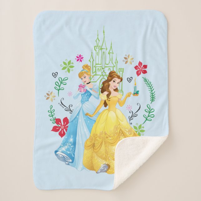 Couverture Sherpa Princesse Disney | Princesses de Noël (Devant)