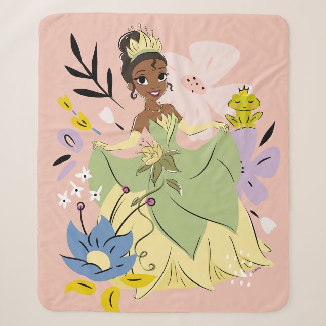 Couverture Sherpa Princesse Disney | Tiana dans le jardin (Devant)