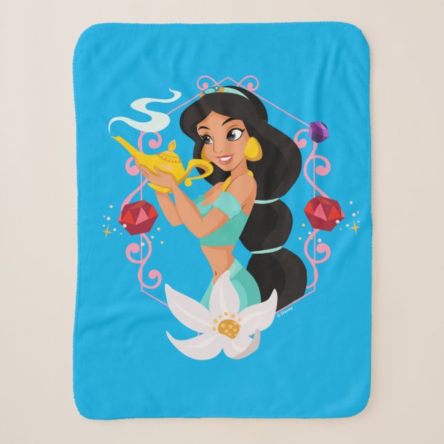 Couverture Sherpa Princesse Jasmine Avec Lampe Magique (Devant)