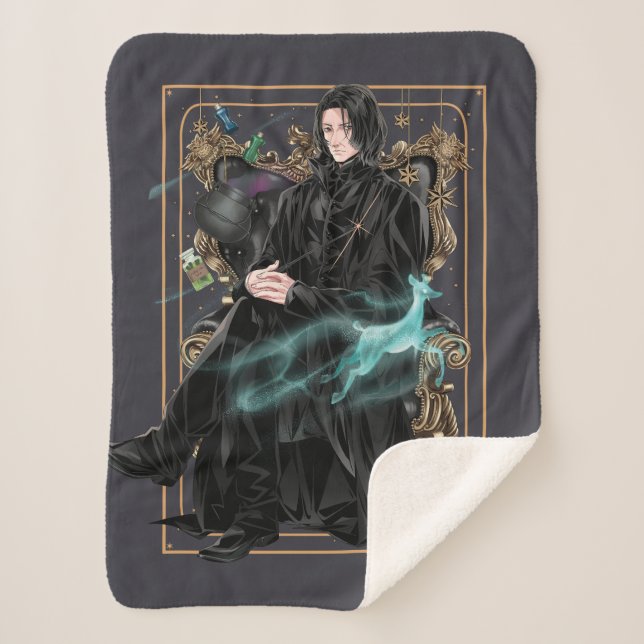 Couverture Sherpa Professeur Anime Severus Snape assis (Devant)