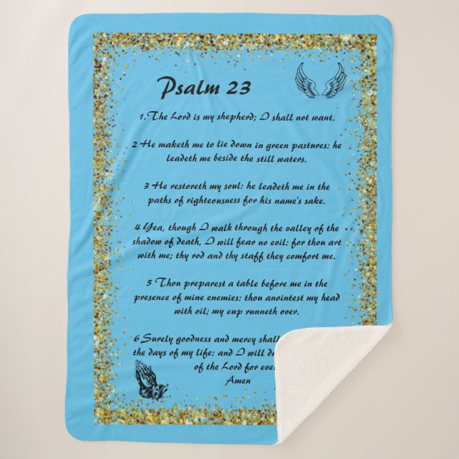 Couverture Sherpa Psalm 23 Sherpa Blanket (Devant)