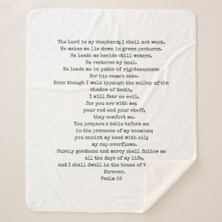 Couverture Sherpa Psalm 23 Sherpa Fleece Blanket PERSONNALISABLE