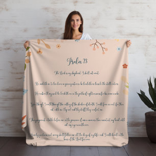 Couverture Sherpa Psaume de Pêche Légère 23, Bible Verse Bohème