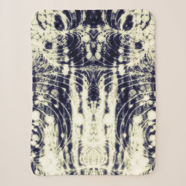 Couverture Sherpa psychedelic abstract art black and white (Devant)