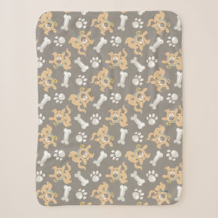 Couverture Sherpa Puppy Scooby-Doo Bone & Motif Empreinte de patte