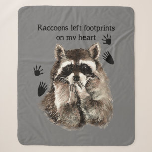 Couverture Sherpa Raccoons Empreintes gauche sur ma citation d'anima