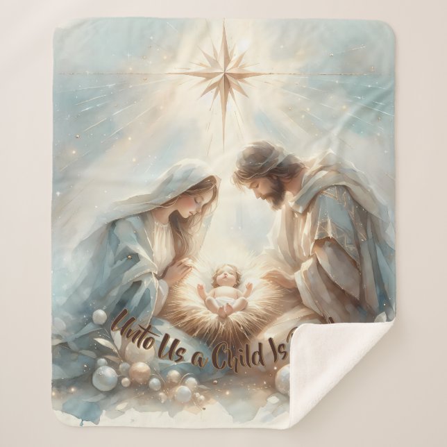 Couverture Sherpa Radiant Holy Family Nativity Scene (Devant)
