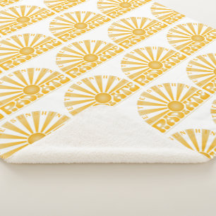 Couverture Sherpa RADIATE Be The Sunshine Vintage Retro Gold Graphic