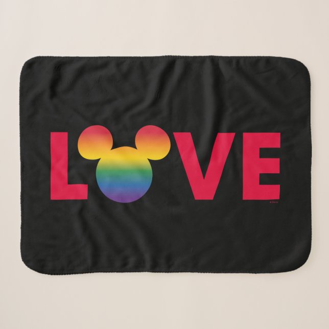 Couverture Sherpa Rainbow Mickey Icon LOVE (Devant (Horizontal))