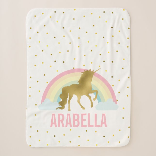 Couverture Sherpa Rainbow Unicorn Girl (Devant)