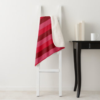 Couverture Sherpa Rayures aux teintes de rouge