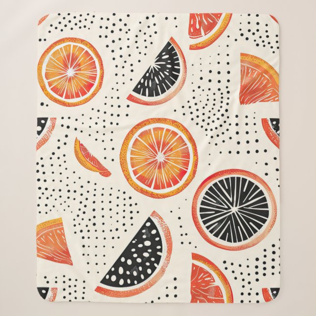 Couverture Sherpa Rayures de tranche de citron bold (2) (Devant)