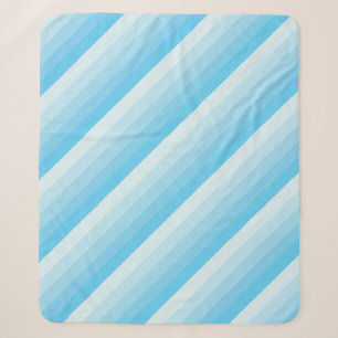 Couverture Sherpa Rayures diagonales ombrées dans des tons de bleu t