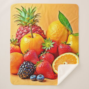 Couverture Sherpa Récolte de fruits frais et abondants : un design v