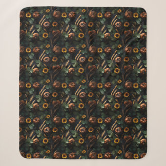 Couverture Sherpa Récolte sombre d'automne – citrouilles, blé tourne