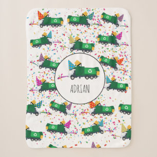 Couverture Sherpa Recyclage personnalisé Motif de la fête des camion
