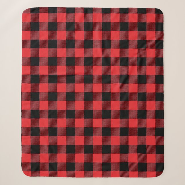 Couverture Sherpa Red Flannel Buffalo Check Motif (Devant)