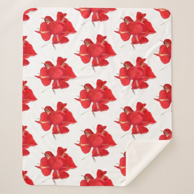 Couverture Sherpa Red Roses, (Devant)