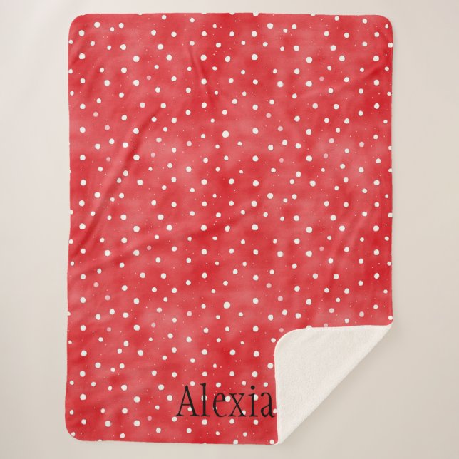 Couverture Sherpa Red White Dots (Devant)