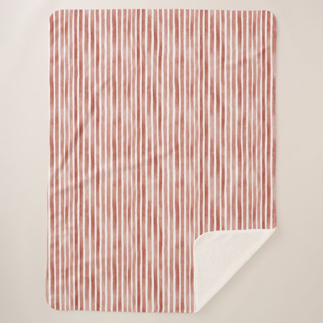 Couverture Sherpa Red White Stripes   (Devant)