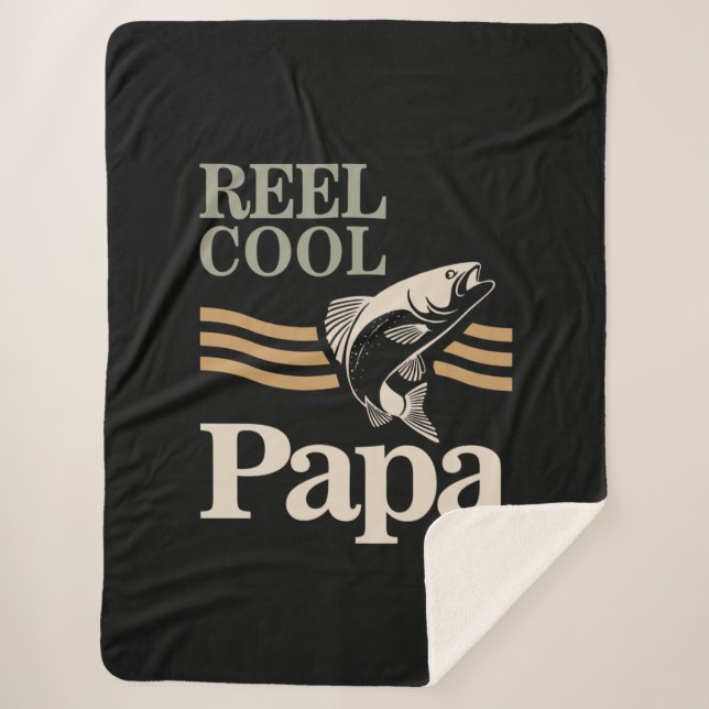 Couverture Sherpa Reel Cool Papa - Cadeaux père et grand-père (Devant)