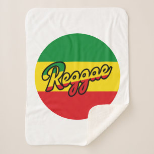 Couverture Sherpa Reggae Musique avec couleurs du drapeau reggae