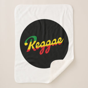 Couverture Sherpa Reggae Musique avec couleurs du drapeau reggae