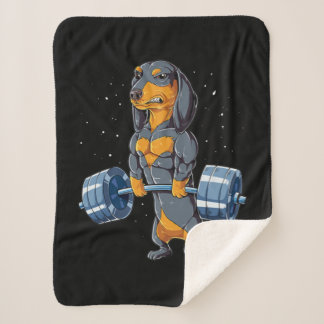 Couverture Sherpa Remise En Forme De Poids Dachshund Salle De Fitnes