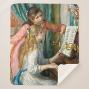 Couverture Sherpa Renoir Girls at the Piano Impressionism Painting