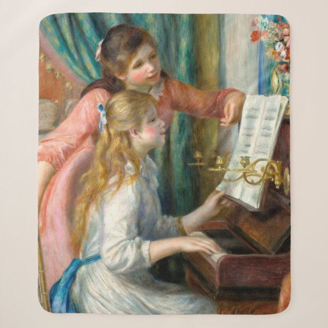 Couverture Sherpa Renoir Girls at the Piano Impressionism Painting (Devant)