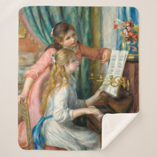 Couverture Sherpa Renoir Girls at the Piano Impressionism Painting