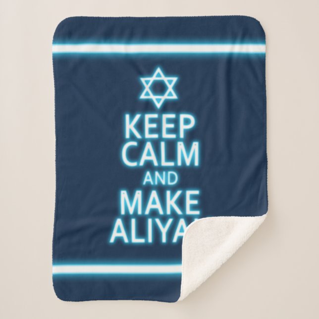 Couverture Sherpa Restez Calme Et Faites De L'Aliyah (Devant)