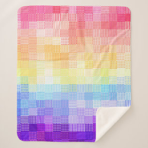 Couverture Sherpa Rétro Bohème Funky Excentrique Xénogenre Carreaux