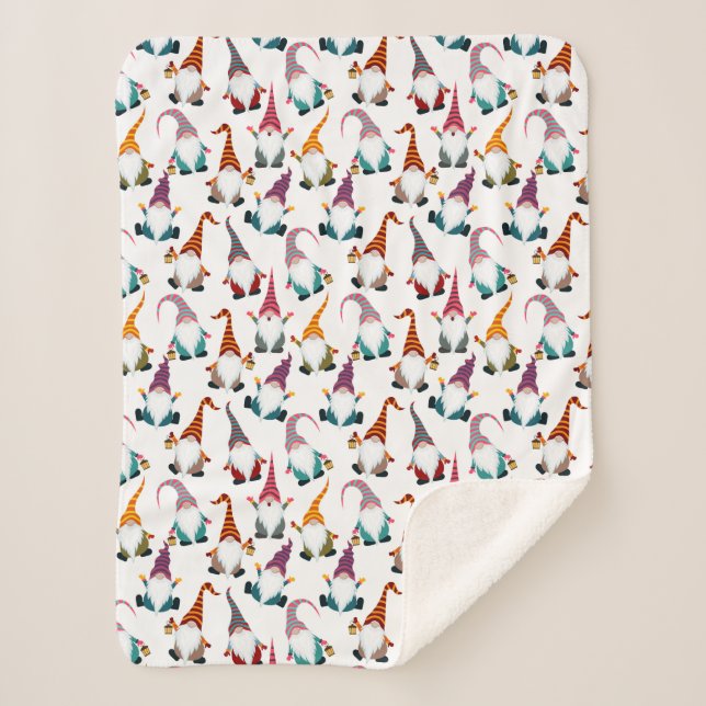 Couverture Sherpa Retro Classic Elf Gnomes Noël (Devant)