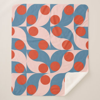 Couverture Sherpa Retro Géométrique : Mosaïque Vintage moderne.