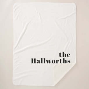 Couverture Sherpa Rétro Moderne Nom minimum ou Modèle d'entreprise