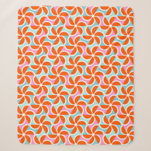 Couverture Sherpa Rétro motif orange de cale