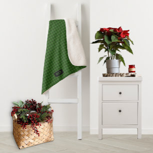 Couverture Sherpa Revêtement vert de la forêt - Ajouter les initiale