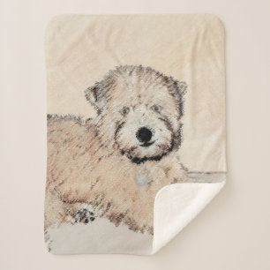 Couverture Sherpa Revêtu doux Roue Peinture Terrier Art original
