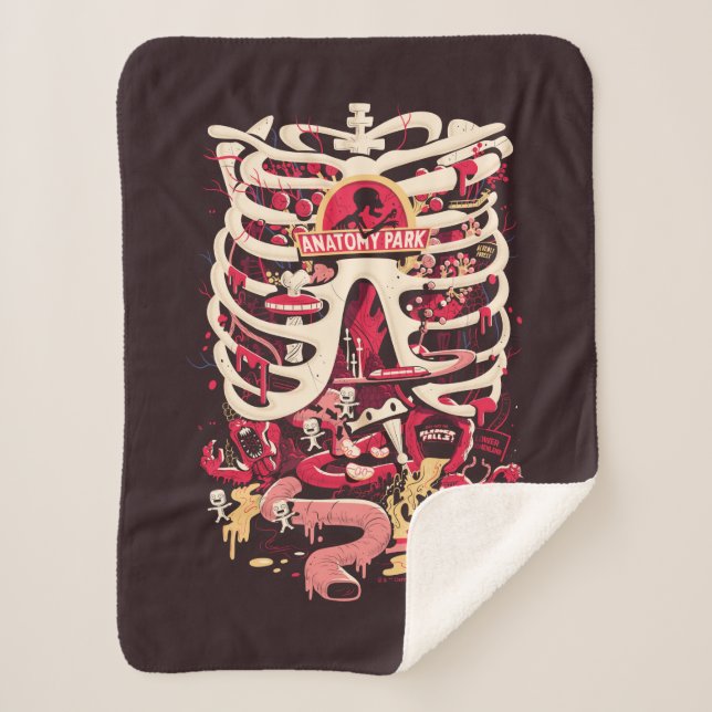 Couverture Sherpa RICK ET MORTY™ | Anatomie Park Rib Cage (Devant)