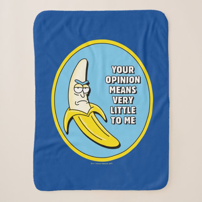 Couverture Sherpa RICK ET MORTY™ | Badge en brique banane (Devant)