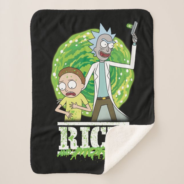Couverture Sherpa RICK ET MORTY™ | Éclat vert (Devant)